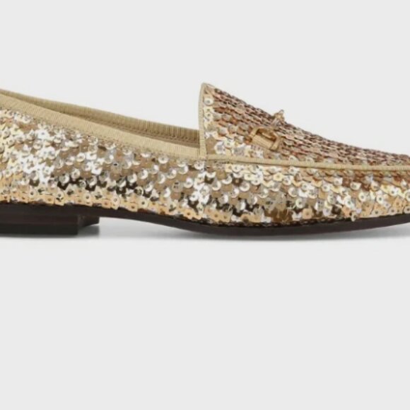 Sam Edelman Loraine Bit Loafer in Gold Sequin MSRP$190 Elegant & Chic - Picture 16 of 16